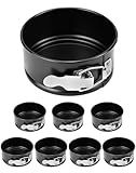 QWORK 4 Inch Springform Pan Set, Nonstick, Leakproof Mini Cheesecake Pans with Removable Bottom, Carbon and Stainless Steel Construction, 8 Pcs