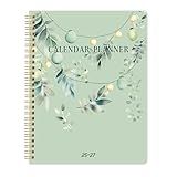 Calendar Planner 2025-2027 for 2 Years , 9×11 Inch Monthly Planner July 2025 - June 2027 with Gradient Green Waterproof PVC Cover, Time Management Spiral Large Personal Organize Planner 2026 for School,Office, Family