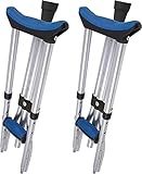 Carex Folding Aluminum Under Arm Crutches for Adults 4'11" to 6'1", 2 Lightweight Crutches Included, Universal for Walking, Walking Aid for Kids, Adults & Seniors, Includes Padded Underarm Cushions