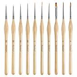 Small Paint Brush Set, 10 pcs Thin Paint Brushes for Fine Detailing