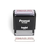 Promot Emailed Self Inking Rubber Stamp - Refillable Stampers for Office - Business, Accounting, Bookkeeping, Coding, Legal, Notary, Work, Ordering, Inventory Stamps - Red Ink