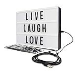 Northpoint Cinema Style 10-LED Home Decor Large Light Box with 109 Letters and Characters, Wall Mounted or Tabletop, Battery or USB Powered, White