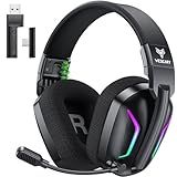 WESEARY Wireless Gaming Headset for PS5, PS4, PC, Laptop, Mac & Switch, Dual Low-Latency 2.4GHz USB/Type-C, Bluetooth Gaming Headphones with ENC Mic for Gamecube, 3D Stereo,Colorful Light, 50H Power