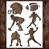 Football Stencil | Reusable Players Silhouette Sports Football Helmet Stencils for Painting on Wood, Glass, Wall, Rock, Fabric, Walls, Canvas, Glassware 8.5"x 11"