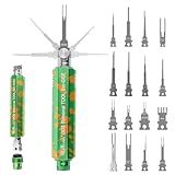 JRready ST5355 Terminal Removal Tool Kit - Universal Vehicle Wire Harness Depinning Tool Pin Removal Tool, for Tyco JPT MCP MCON MQS, Sumitomo, Delphi, Molex Pin Extractor, with 16Pcs Replacement Tips