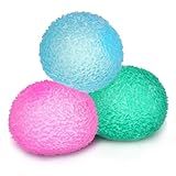 3pcs 1.45 Textured Stress Balls - Silky Soft Memory Gel - Squeeze Balls Fidget Balls for Anxiety Stress Relief Warm Series - Squishy Fidget Toy for Kids and Adults - Pack of 3
