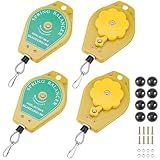 QWORK Retractable Spring Balancer Tool Holder - 0.5-1.5 kg Load Capacity, 4 Pack, Ideal for Assembly-line & Car Manufacturing