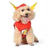 DC Comics Superhero The Flash Halloween Dog Costume - Officially Licensed Halloween Pet Costumes for Dogs, Size Medium