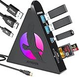 USB C Hub, 8-in-1 Type C Hub with 4K HDMI, 100W Power Delivery, 5Gbps USB-C, 3xUSB-A 3.0, SD/TF Card Reader, RGB USB Hub for MacBook Air/Pro, Laptop, iPad, iPhone17, Surface, XPS & Type-C Laptops