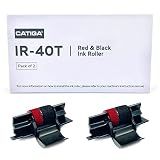 CATIGA IR-40T Ink Roller Cartridge for Printing Calculators and Adding Machines, Black/Red Pack of 2, Used with Casio HR-100TM HR-150TM HR-170RC, Sharp EL-1750V EL-1801V, CP30A CP90A