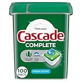 Cascade Complete Dishwasher Pods, Dishwasher Detergent, Dish Detergent Tab Tablets, Fresh, 100 Count