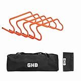 GHB 5 Pack 8" Agility Hurdles Speed Agility Training Hurdles, Detachable Sturdy Hurdles Training Equipment Set with Carry Bag for Kids,Athletes,Soccer,Basketball