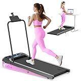 HCOIW Walking Treadmill Pad with Incline - Portable Under Desk Treadmill, Walking Mat Pad with Handle Bar, 2.5HP Low Noise, 2 in 1 Treadmills for Home Office, Remote Control with LED Screen 270LBS