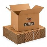BOX USA Moving Boxes Holds 65lbs, 18"L x 14"W x 12"H (10-Pack) Medium - Corrugated Cardboard Box for Shipping, Mailing, Packing, Packaging and Storage