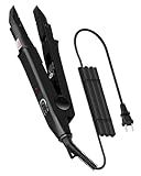 TopWigy Professional Hair Extensions Tool Hair Connector Fusion Heat Iron Connector Wand Temperature Adjustable Melting Tool with US Plug (Black B-tip)