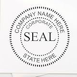 Custom Self-Inking Corporate Seal Stamp with Year - 1-5/8 Personalized Business Seal for Franchise Owners - Seal of Approval with Custom Business Logo for Official Documents