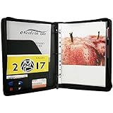 Freeprint Zippered Portfolio Binder 3 Ring with Writing Pad Legal Size Letter - PU Leather Professional Padfolio Folder for Interview Business, Black