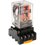Baomain 24VAC Electromagnetic Power Relay, AC Relay, 3PDT 11-Pins 3NO3NC, Model MK3P-I, with Plug-in Terminal Socket,for Automation and Control Systems