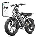 TST Electric Bike for Adults, 1500W Peak Motor 60 Miles Fat Tire E Bike 48V 15Ah Removable Battery 20" Electric Bike with Full Suspension Black