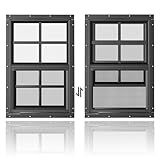 WRISIN 2 Pack Shed Windows 14" W x 21" H Flush Mount, Black Household Windows for Playhouses, Barns, Chicken Coop