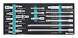 DURATECH 22-Piece Drive Tool Accessory Set, Including 1/4 3/8 1/2 Extension Bars, Socket Adapters, Universal Joints, Spark Plug Sockets, Professional Socket Accessories, Cr-V Steel, EVA Foam Package