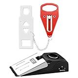 Portable Door Lock & Door Stop Alarm Set, Dual Protection for Privacy and Safety in Home Door Lock Kit, Door Alarm with 120dB Siren for Travel, Hotel, Apartment, College, Home