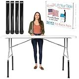 Lift Your Table® Folding Table Risers - Bar Height (Movable Foot) - Made in The USA, Heavy Duty, Sturdy, Portable, Easy-to-Use Extensions Raise Bent Leg Folding Tables (Set of 4)