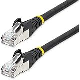 StarTech.com 15ft CAT6a Ethernet Cable - Low Smoke Zero Halogen (LSZH) - 10 Gigabit 500MHz 100W PoE RJ45 S/FTP Black Network Patch Cord Snagless w/Strain Relief (NLBK-15F-CAT6A-PATCH)