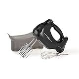 Hamilton Beach Power Deluxe 6-Speed Electric Hand Mixer with Snap-On Storage Case, QuickBurst, Beaters, Whisk, Powerful 250 Watt Motor, Bowl Rest, Black (62692)