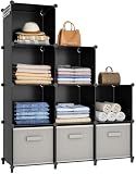 HOMIDEC Closet Organizers and Storage, 9 Cube Storage Organizer, Black