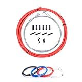 Juscycling Universal Bicycle Brake Housing Kit for Bicycles -5 Color Options (Red)