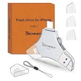 USB Flash Drive for iPhone/iPad, MFi Certified 3in1, 256GB, Silver