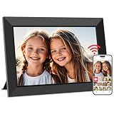 Frameo 10.1 Inch WiFi Digital Picture Frame, Smart Cloud Electronic Photo Frame with HD IPS Touch Screen Slideshow 32GB Memory Auto-Rotate Wall Mount, Share Photos/Videos from Phone - Gifts for Mom