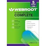 Webroot Internet Security Complete | Antivirus Software 2026 | 5 Device | 1 Year Keycard for PC/Mac/Chromebook/Android/IOS + Password Manager, Performance Optimizer and Cloud Backup | Packaged Version