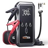 YaberAuto 9-in-1 Jump Starter with Air Compressor 5500A 150PSI Portable Car Battery Jump Starter (9L Gas/8L Diesel), 12V Jump Box Car Battery Jumper Starter Portable with Jumper Cables, 160W DC Out