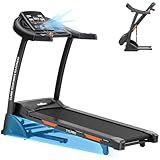 THERUN Treadmills for Home, Walking Pad with Auto Incline 0-15%, Workout Equipment for Running & Walking, Folding Treadmill with Built-in Fan, Heart Rate Sensor, Compatible with Bluetooth, Apps