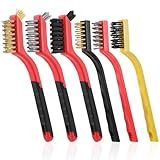 6 Pieces Wire Brushes Set, Small Metal Brass/Stainless Steel/Nylon Brushes for Cleaning Metal Rust Remover and Paint Removal