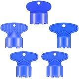 Mudder 5 Pieces Faucet Aerator Key Blue Removal Wrench Tool with 5 Sizes M16.5, 18.5, 21.5, 22.5, 24 Recessed Aerator Key Sink Wrenches for Cache Faucet