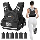 APEXUP Adjustable Weighted Vest, 4-10lb/12-18lb/20-32lb Vest with 6 Ironsand Weights and Large Pocket, Weight Vest for Men Women Strength Training, Running, Walking (4-10lb, Black)