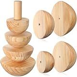 DoubleFill 4 Pack Pottery Molds Plaster Molds Wood Pottery Tools with Handle for Ceramic Top Forms DIY Bowls Plate Dish Slump Press Art Making(Hemispherical,4.5'' 5.5'' 6.5'' 7.5'' Thickness 3'')