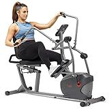 Sunny Health & Fitness Elliptical Recumbent Cardio Bike, Cross Trainer Cycle for Indoor Arm/Leg Home Exercise, Dual Stationary Handlebars Plus Easy Access Seat for Adults & Seniors w/App Connection