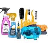 focopot Bike Cleaning Kit with Bicycle Cleaner(25 oz),Degreaser(10 oz),Oil Lubricant(2 oz),Cleaning Brush Tools,Bike Chain Cleaner Kit to Clean and Lube Mountain/Road/MT/EBike