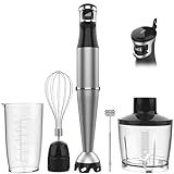 Immersion Blender Handheld Corded Hand Blenders Set 1100W, Trigger Variable Speed 5 in 1 Stick Emulsifier with Chopper, Whisk and Frother for Soup, Baby Food and Smoothies