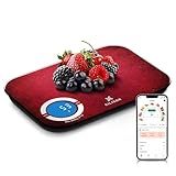 EILISON Smart Kitchen Scale with Bluetooth App, High-Precision Digital Food Scale for Baking, Cooking & Diet, 8000 Food Database, 24 Nutrients, Touchscreen, Tare Function, 5g-8000g Capacity (Red)