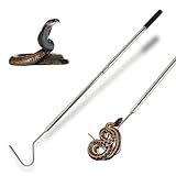 Smarkey Snake Hook, Stainless Steel Extensible snake grabber tool, 33 inch Sturdy snake Catcher Handling Stick Trap Tool Tong for Herpetologists, Wildlife control personnel, Wranglers, Removal Experts