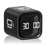 Cube Pomodoro Timer, Desk Productivity Timer 5/10/30/60 Minutes & Custom Countdown, Adjustable & Silent Visual Timer, ADHD Tool Flip Rotating Portable Multi Timers for Study Task Work Kitchen School