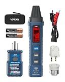 Circuit Breaker Finder with LCD Display, GFCI Outlet Tester, 90-130V Electrical Circuit Tracer Tool with NCV Tset & Flashlight, Includes Carrying Case with Adapter, Alligator Clips -VCT03P