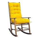 TESICA 1 Pack Outdoor Chair Cushion Set Rocking Chair Cushion with Ties Overstuffed Seat Back Cushion Pad for Outdoor Indoor Home Garden Chair Use Yellow