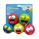 FYNORI 5pk Emoticon Latex Dog Toy, Provides A Comforting Squeak That Dogs Will Enjoy, Made of Natural Latex, It Squeaks When Squeezed!
