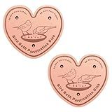 BKMAMLAB 2-Pack 99.99% Pure Copper Bird Bath Purification Disk,Copper Disc with Stable Triple-Point Support,Fits All Outdoor Bird Baths(Heart-Shaped)